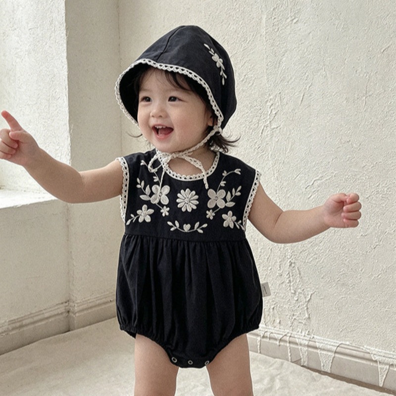 Baby Summer Linen Sleeveless Jumpsuit - ZOETOPKID Combinaison d'été pour bébés filles