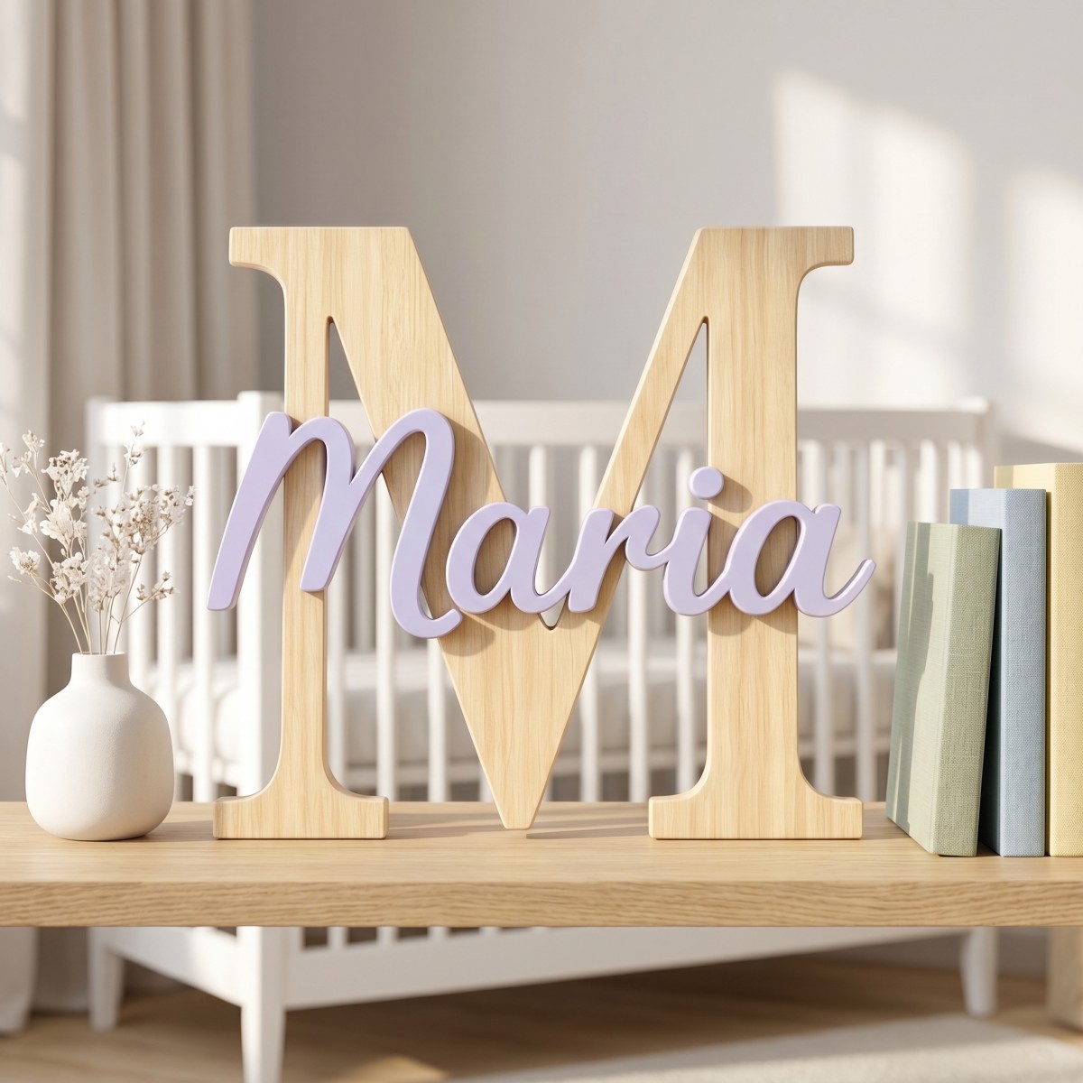 1 plaque nominative en bois mi - Nursery avis et prix